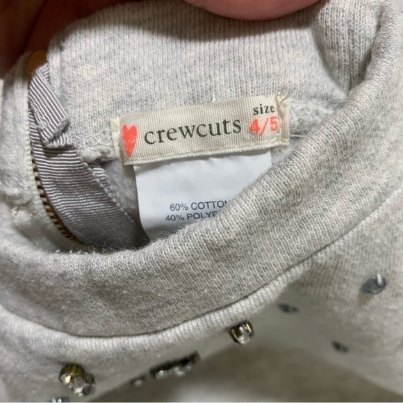 CREWCUTS by J. Crew Gray embellished Sweater Size 4 / 5 - Picture 7 of 7